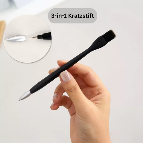 Profi Kratzstift 3-in-1 für detaillierte Kratzbilder