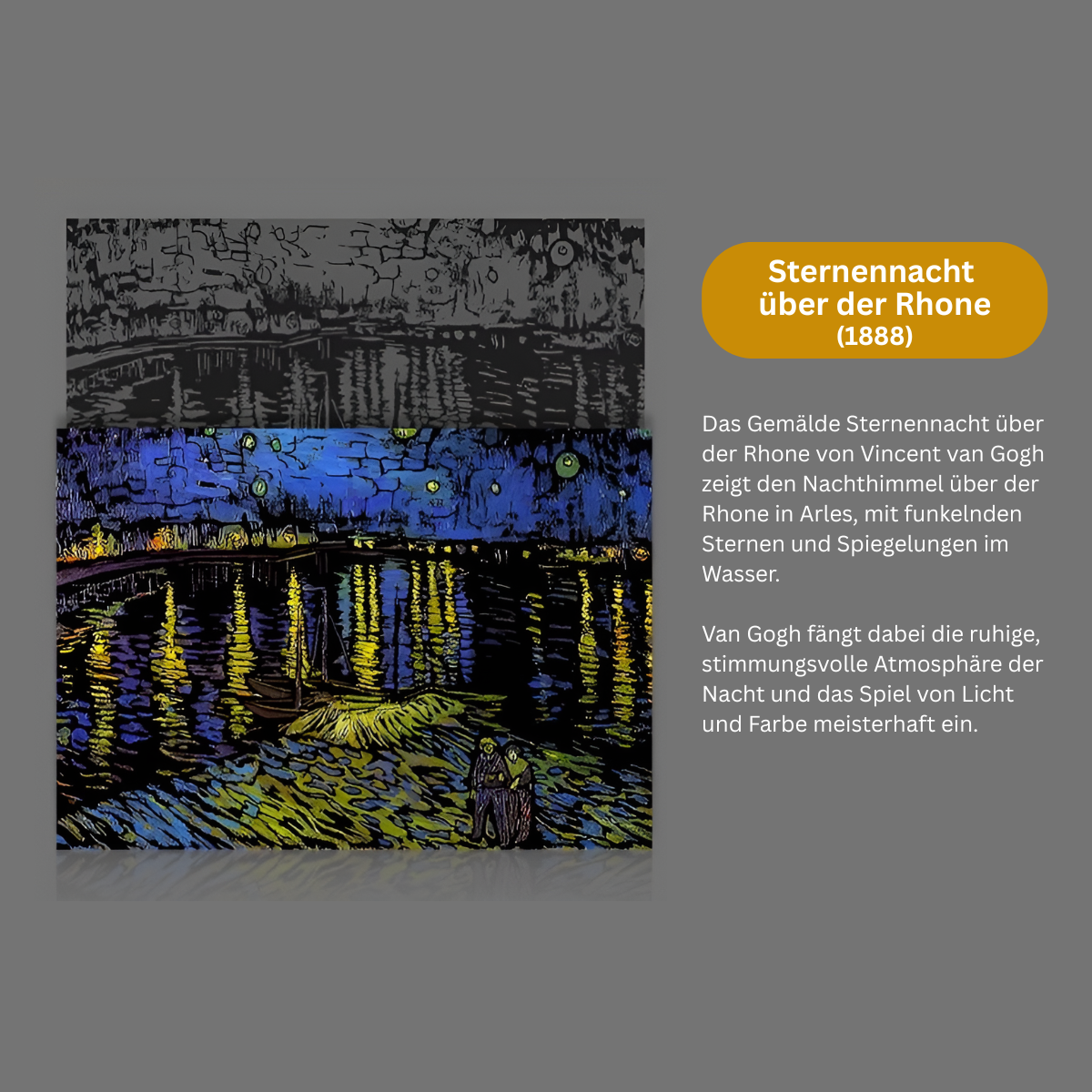 Detailliertes Kratzbild Sternennacht über der Rhone von Van Gogh für Erwachsene