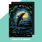 DIY Wandbild Delfin - Kratzbild Set für entspanntes Gestalten