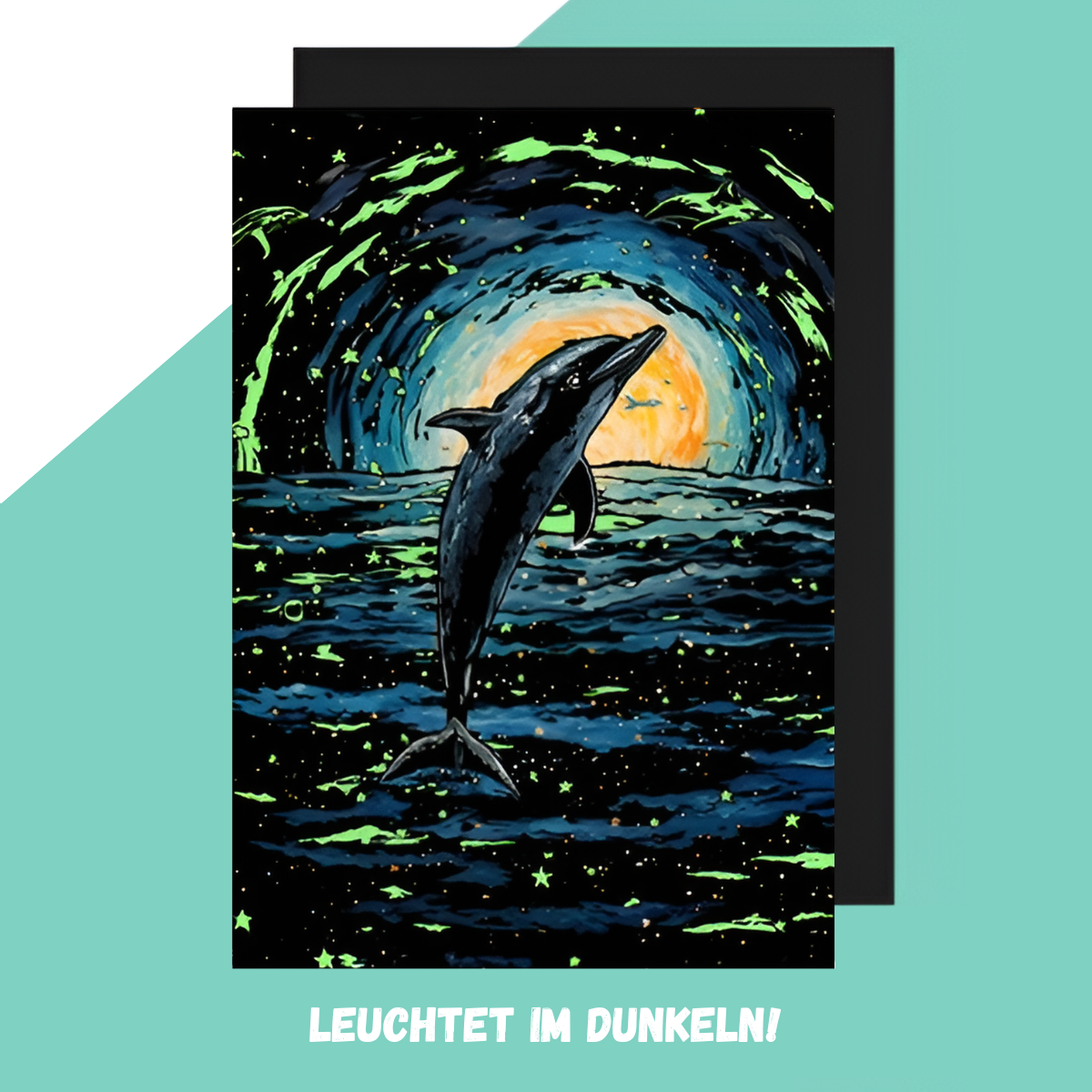 DIY Wandbild Delfin - Kratzbild Set für entspanntes Gestalten